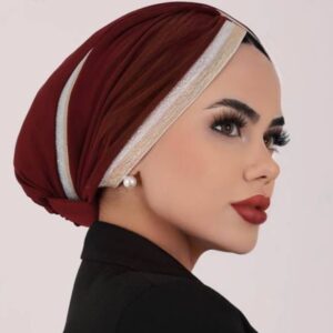 Burgundy Wrapped Turban